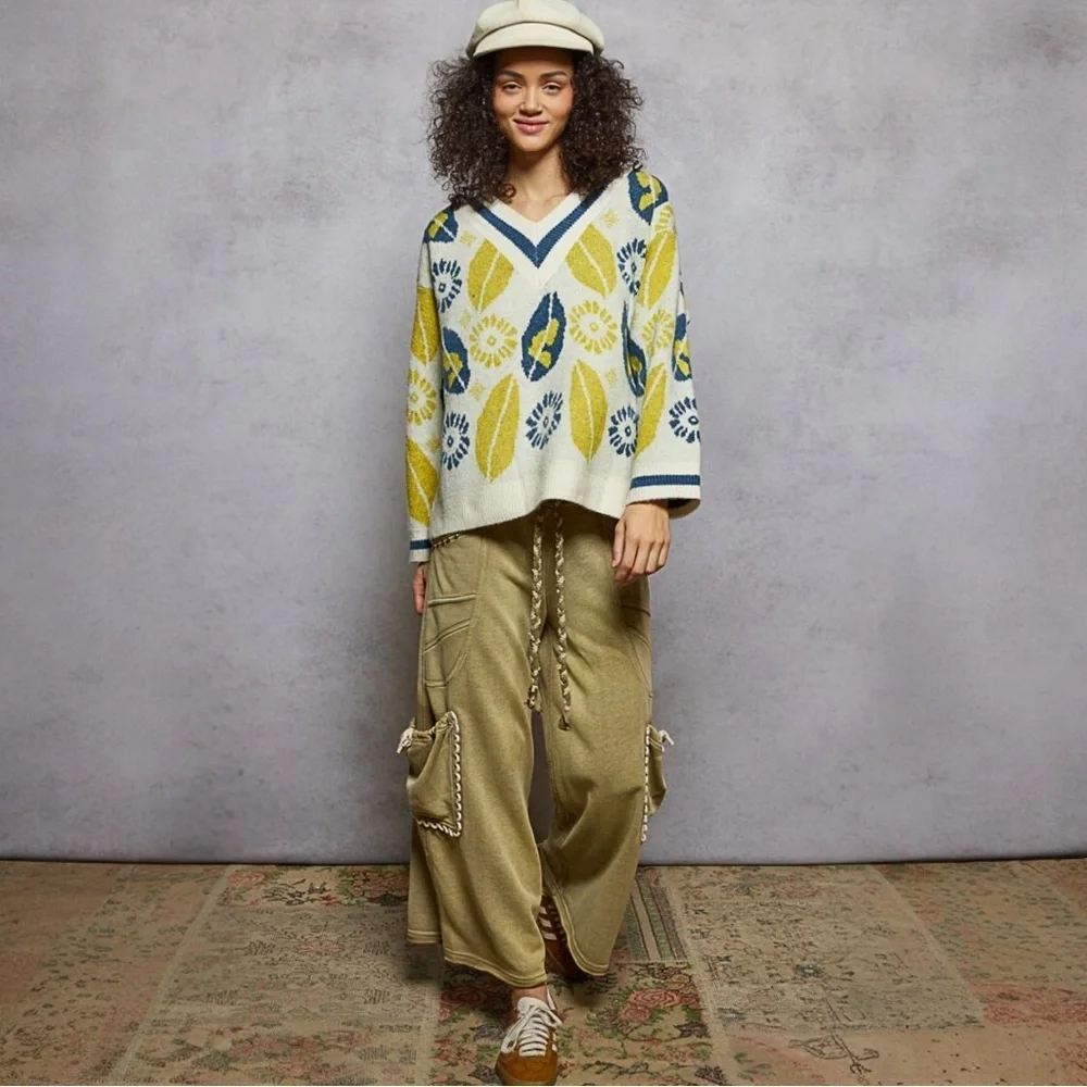 NWT POL Chic Boho V-Neck Sweater